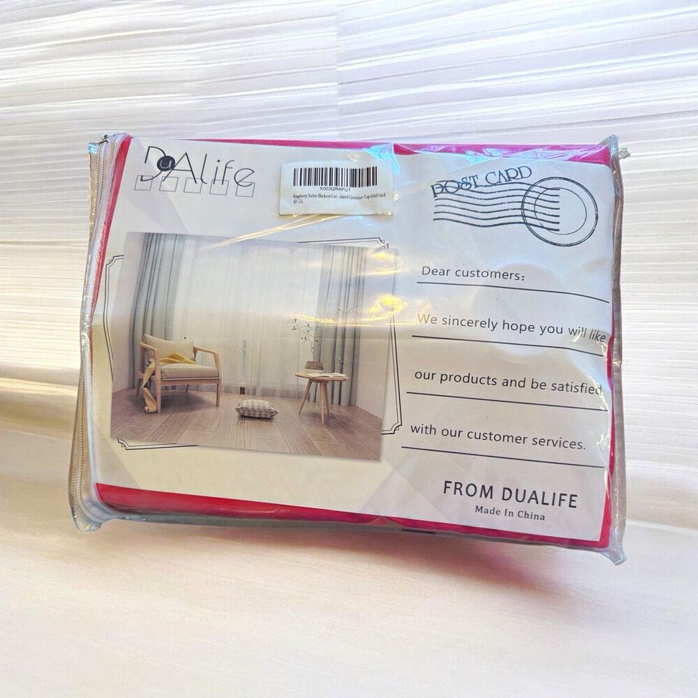 DUALIFE Raspberry Sorbet Blackout Grommet Curtain Panel 42x63 Pink Polyester